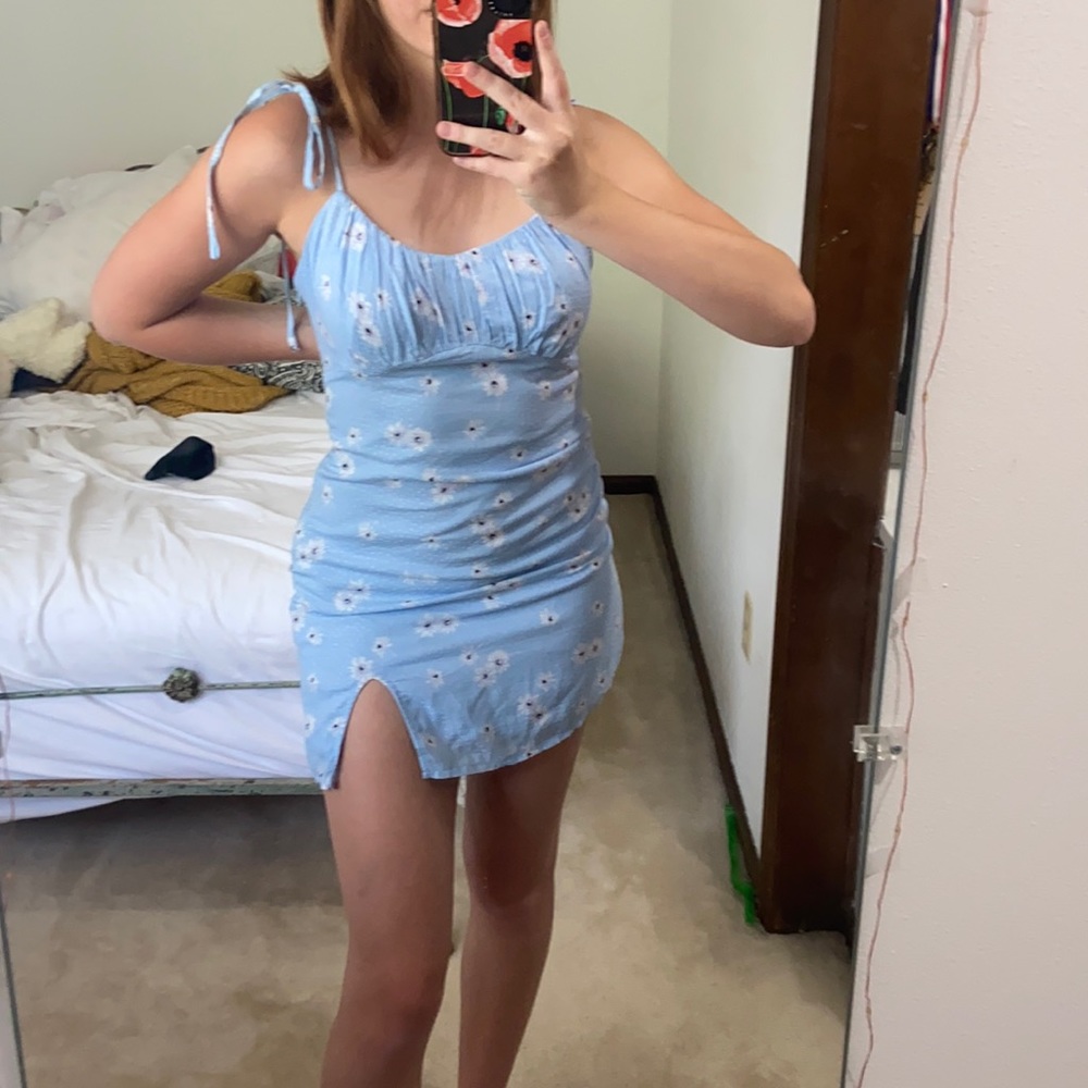Baby blue mini dress